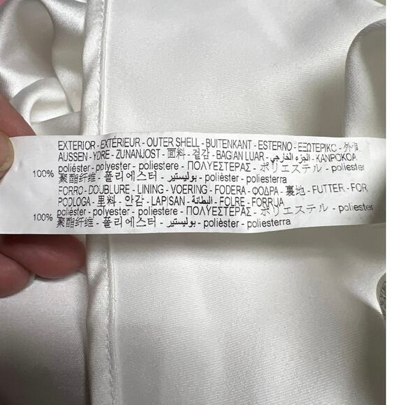 Zara White Satin Sweetheart Neckline Midi Dress Lace Up Back Adjustable Sz Small - Picture 7 of 9